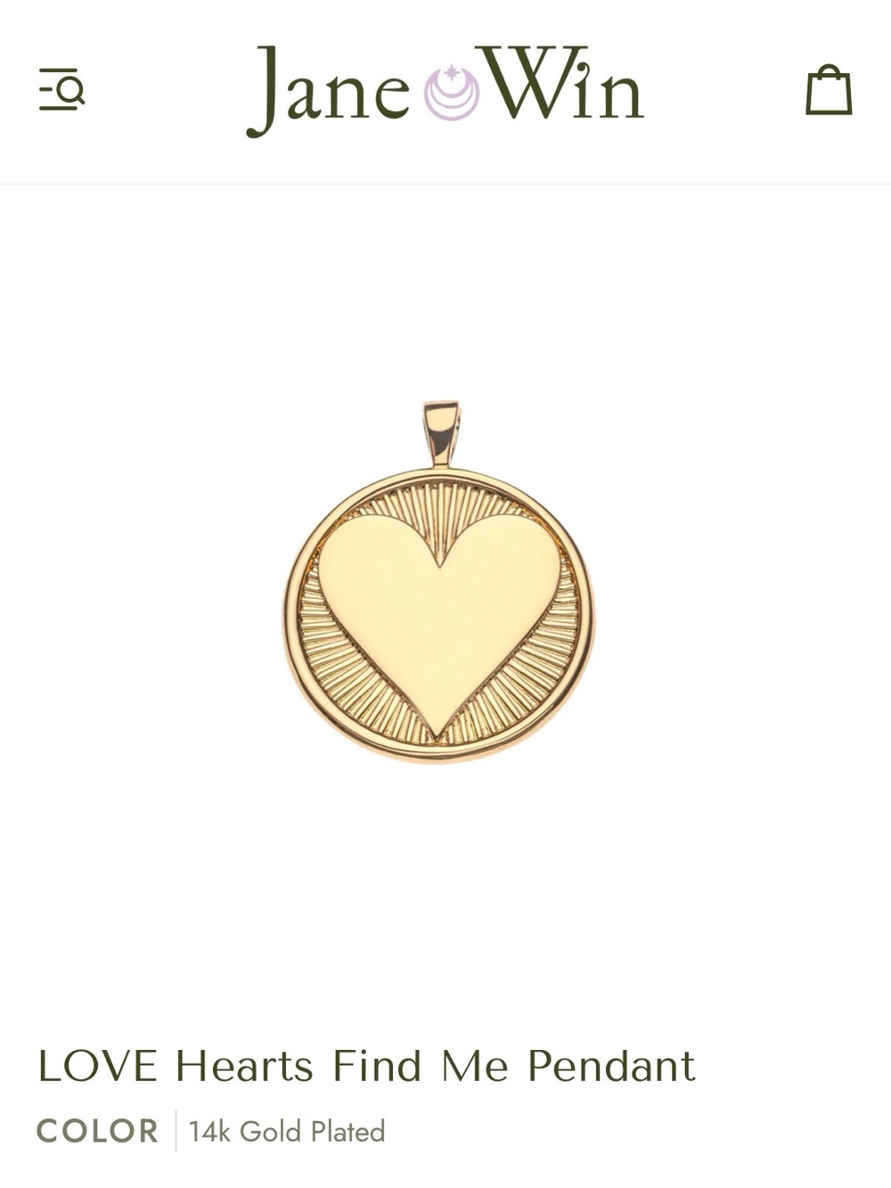 LOVE Hearts Find Me Pendant - 14k Gold Plated